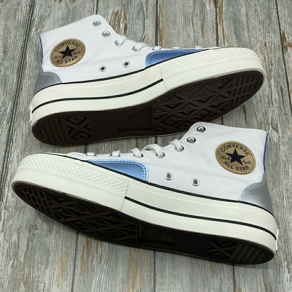 Women’s Converse All Star Lift Platform Chrome Sneaker Shoes Size 8 - Picture 6 of 6